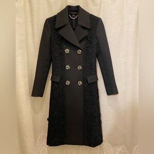 Burberry prorsum cashmere coat with floral lace embroidered details